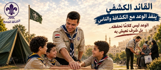 القائد الكشفي  عيد رأفت يكتب : الوعد ليس كلاماً نحفظه . بل شرف نعيش به . 